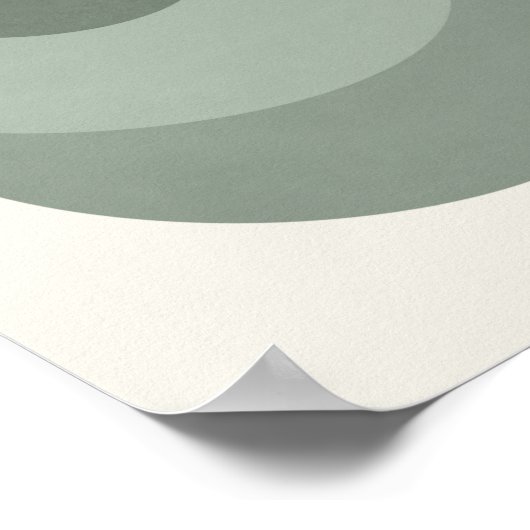 Boho Green Sage Mid Century Art Print Poster (Ecke)