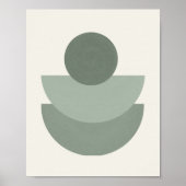 Boho Green Sage Mid Century Art Print Poster (Vorne)