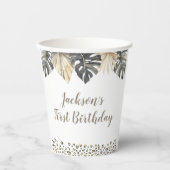 Boho Green Sage Wild One Birthday Paper Cup Pappbecher (Vorderseite)