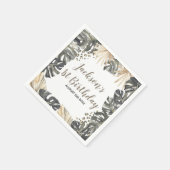 Boho Green Sage Wild One Birthday Paper Napkin Serviette (Ecke)