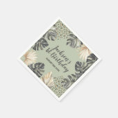 Boho Green Sage Wild One Birthday Paper Napkin Serviette (Ecke)