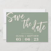 Boho Green Save the Date (Vorderseite)