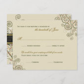 Boho Green Spirals Bar / Bat Mitzvah RSVP Card (Vorne/Hinten)