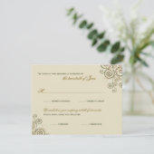 Boho Green Spirals Bar / Bat Mitzvah RSVP Card Karte (Stehend Vorderseite)