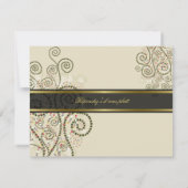 Boho Green Spirals Bar / Bat Mitzvah RSVP Card Karte (Rückseite)