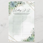Boho green succultus eucalyptus gold Wedding A-Z (Vorderseite)