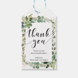 Boho Green sukkuläres Brautparty Geschenkanhänger