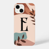 Boho Green Terracotta Monogram iPhone Hülle (Rückseite)