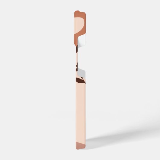 Boho Green Terracotta Monogram iPhone Hülle (Linke Seite)