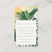 Boho Green Tropic Palm Display Dusche Baby Dusche Begleitkarte (Vorderseite)