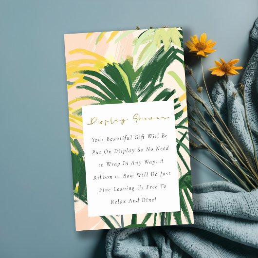 Boho Green Tropic Palm Display Dusche Baby Dusche Begleitkarte