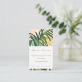 Boho Green Tropical Palm Diaper Raffle Baby Dusche Begleitkarte (Stehend Vorderseite)