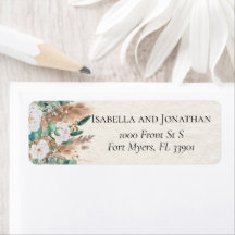 Boho Green und Beige Eukalyptus Pampas Wedding