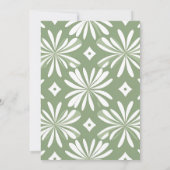 Boho Green und White Brautparty Einladung (Rückseite)