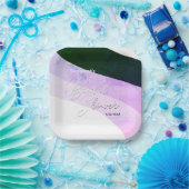 Boho Green Violet Shaded Streams Custom Pappteller (Party)