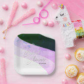Boho Green Violet Shaded Streams Custom Pappteller (Party)