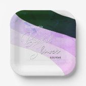 Boho Green Violet Shaded Streams Custom Pappteller (Vorderseite)