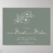 Boho Green wählt einen Platz und keine Hochzeit Poster (Vorne)