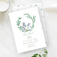 Boho Green Watercolor Bunny Baby Dusche