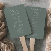 Boho Green Wedding Program Fächer