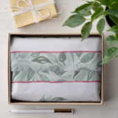 Boho Green Wreath Red Berries Name Holiday Seidenpapier (Geschenk)