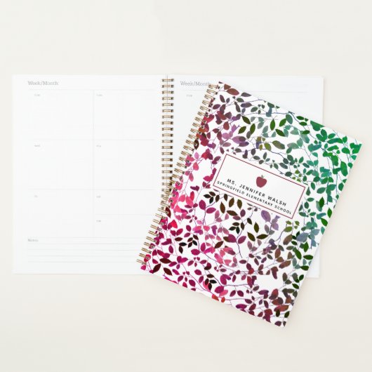Boho Greenery Apple Teacher Planner Planer (Anzeige)