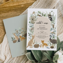 Boho Greenery Australian Animals Wild One Birthday