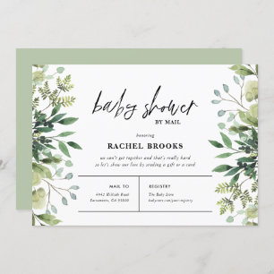 Boho Greenery Baby Shower by Mail Einladung