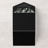 Boho Greenery Black Eucalyptus Wedding All In One Einladung (Außenbereich)