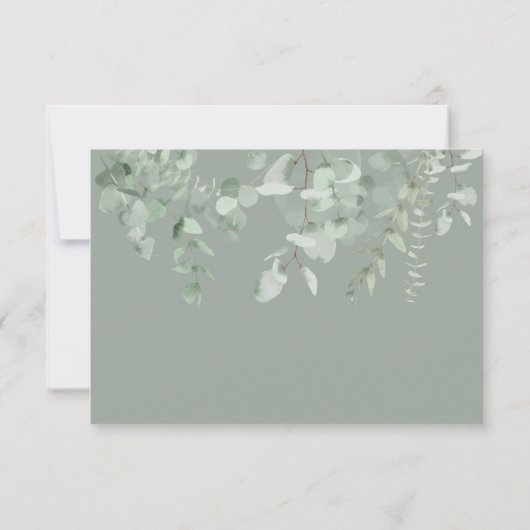 Boho Greenery Black Eucalyptus Wedding Date Card (Rückseite)