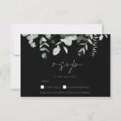 Boho Greenery Black Eucalyptus Wedding RSVP (Vorderseite)