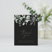 Boho Greenery Black Eucalyptus Wedding Vielen Dank Dankeskarte (Stehend Vorderseite)