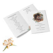 Boho Greenery Blätter Foto Wedding Folded Program