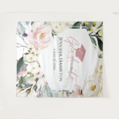 Boho Greenery Blumenrahmen Abschluss Hintergrund Wandteppich (Vorderseite (Horizontal))
