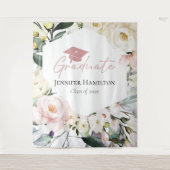Boho Greenery Blumenrahmen Abschluss Hintergrund Wandteppich (Vorderseite)