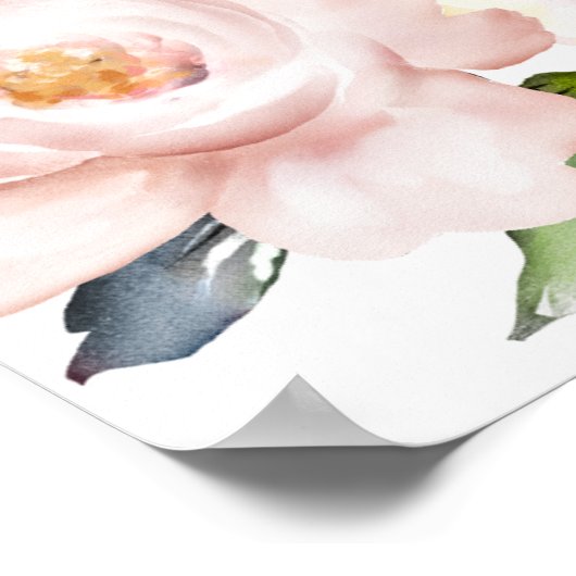 Boho Greenery Blumenrahmen Sweet 16 Willkommenszei Poster (Ecke)