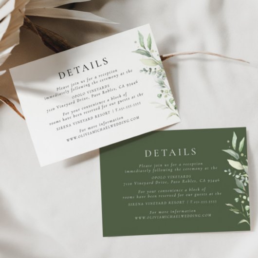 Boho Greenery Botanical Minimal Wedding RSVP Card