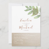 Boho Greenery Botanical Wedding Einladung (Vorderseite)
