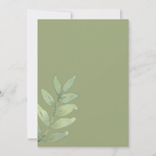 Boho Greenery Botanical Wedding Einladung (Rückseite)