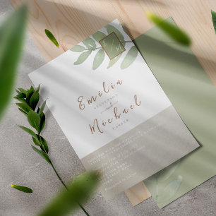 Boho Greenery Botanical Wedding Einladung