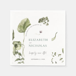 Boho Greenery Botanical Wedding Napkins Serviette