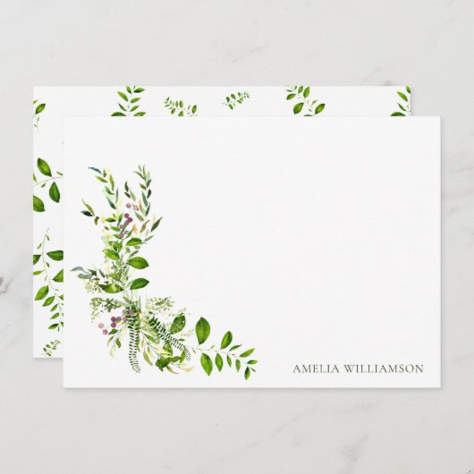 Boho Greenery Brautparty Dankeskarte (Vorne/Hinten)