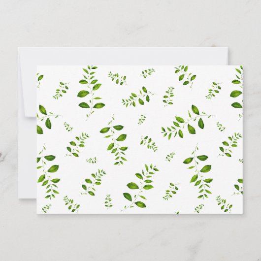 Boho Greenery Brautparty Dankeskarte (Rückseite)