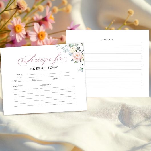 Boho Greenery Brautparty Recipe Cards