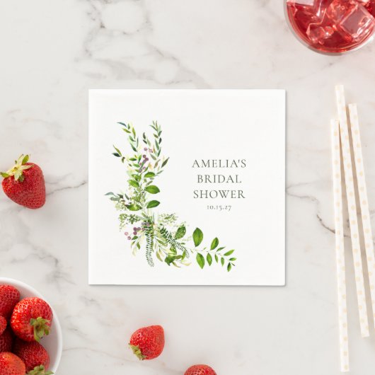 Boho Greenery Brautparty Serviette (Beispiel)