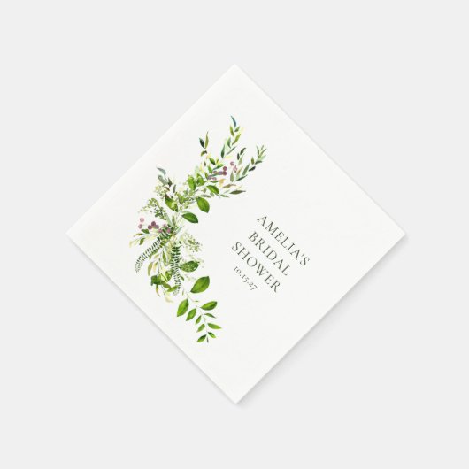 Boho Greenery Brautparty Serviette (Ecke)