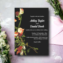 Boho Greenery Burgundy Rose Black Floral Wedding
