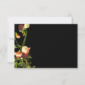 Boho Greenery Burgundy Rose Black Floral Wedding RSVP Karte (Rückseite)