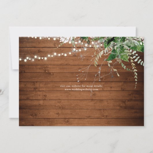 Boho Greenery Calligraphy Foto Save the Date (Rückseite)