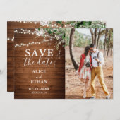 Boho Greenery Calligraphy Foto Save the Date (Vorne/Hinten)